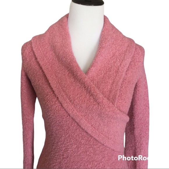 Pink Shawl Collar Cozy Nubby Textured Sweater - Picture 2 of 6